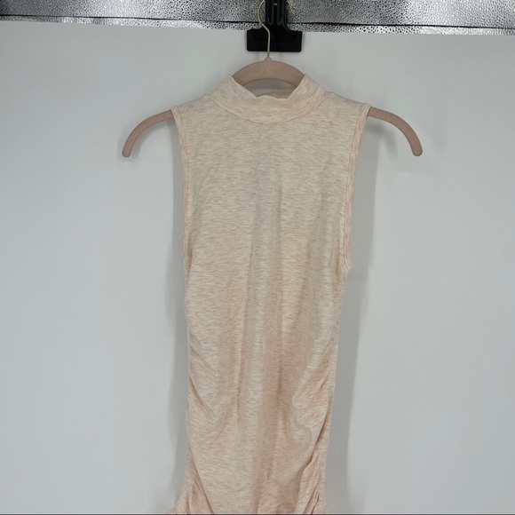 Fabletics Light Pink Mock Neck Ruched Dress - Picture 2 of 4